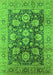 Machine Washable Oriental Green Industrial Area Rugs, wshurb1145grn