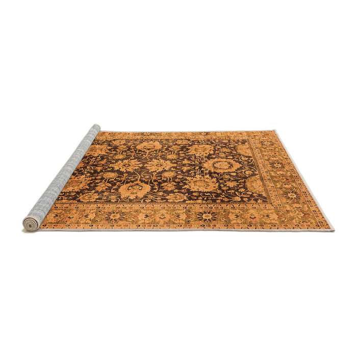 Sideview of Machine Washable Oriental Orange Industrial Area Rugs, wshurb1145org