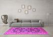 Machine Washable Oriental Pink Industrial Rug in a Living Room, wshurb1145pnk