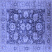Square Machine Washable Oriental Blue Industrial Rug, wshurb1145blu