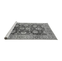 Sideview of Machine Washable Oriental Gray Industrial Rug, wshurb1145gry