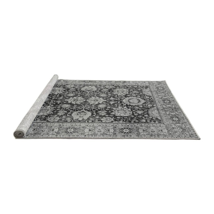 Sideview of Machine Washable Oriental Gray Industrial Rug, wshurb1145gry