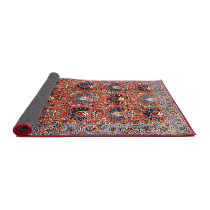 Sideview of Mid-Century Modern Fire Brick Red Oriental Rug, urb1146