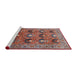 Sideview of Machine Washable Industrial Modern Fire Brick Red Rug, wshurb1146