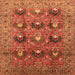 Square Oriental Orange Industrial Rug, urb1146org