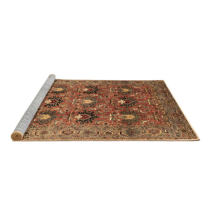 Sideview of Machine Washable Oriental Brown Industrial Rug, wshurb1146brn