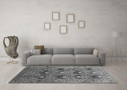 Machine Washable Oriental Gray Industrial Rug in a Living Room,, wshurb1146gry