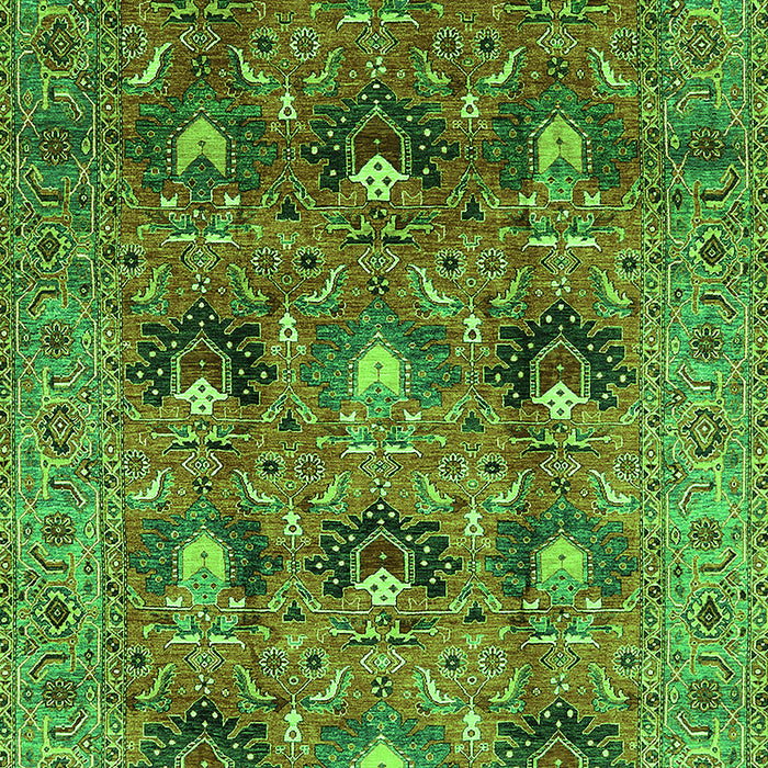 Machine Washable Oriental Green Industrial Area Rugs, wshurb1146grn
