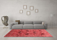 Machine Washable Oriental Red Industrial Rug, wshurb1146red