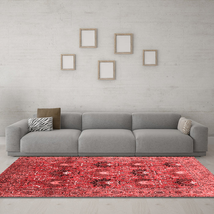 Industrial Red Washable Rugs