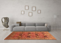 Machine Washable Oriental Orange Industrial Rug, wshurb1146org