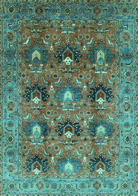 Oriental Turquoise Industrial Rug, urb1146turq