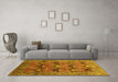 Machine Washable Oriental Yellow Industrial Rug in a Living Room, wshurb1146yw