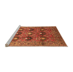 Sideview of Machine Washable Oriental Orange Industrial Area Rugs, wshurb1146org