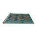 Sideview of Machine Washable Oriental Light Blue Industrial Rug, wshurb1146lblu