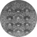 Round Oriental Gray Industrial Rug, urb1146gry