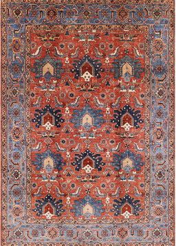 Mid-Century Modern Fire Brick Red Oriental Rug, urb1146