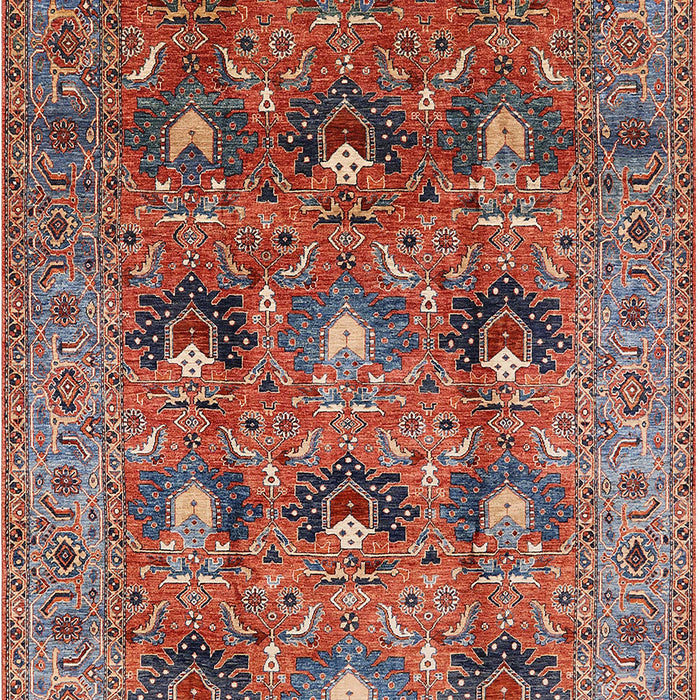 Mid-Century Modern Fire Brick Red Oriental Rug, urb1146