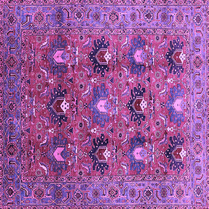 Square Machine Washable Oriental Purple Industrial Area Rugs, wshurb1146pur