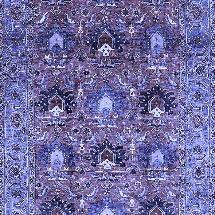 Machine Washable Oriental Blue Industrial Rug, wshurb1146blu