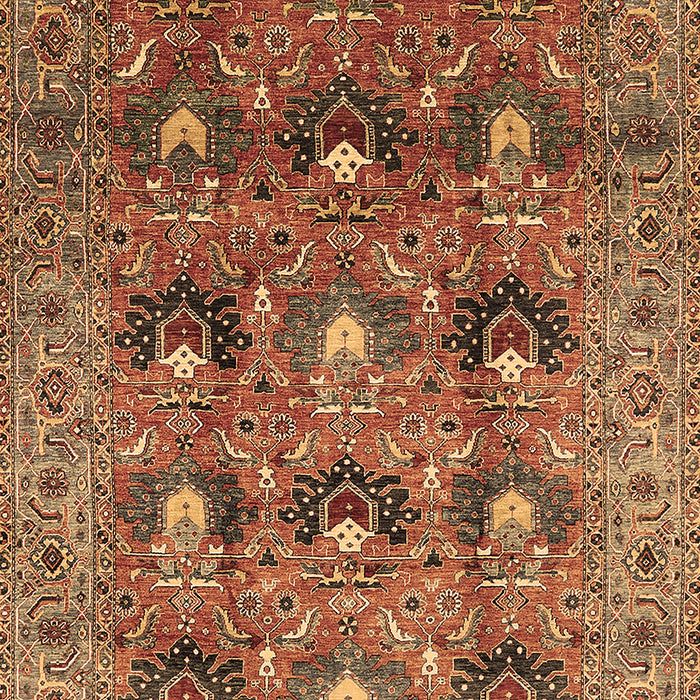 Machine Washable Oriental Brown Industrial Rug, wshurb1146brn