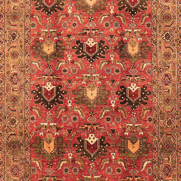 Machine Washable Oriental Orange Industrial Area Rugs, wshurb1146org