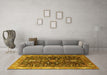 Machine Washable Oriental Yellow Industrial Rug in a Living Room, wshurb1147yw