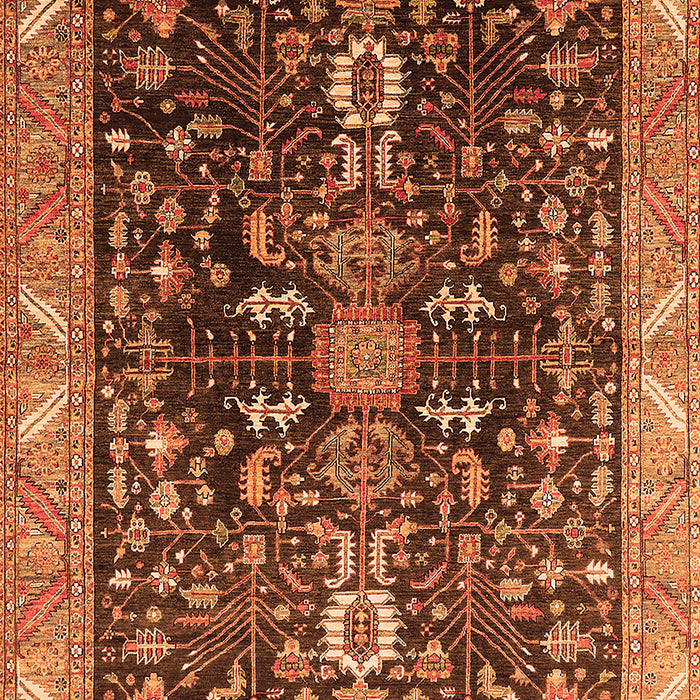 Machine Washable Oriental Orange Industrial Area Rugs, wshurb1147org