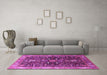 Machine Washable Oriental Pink Industrial Rug in a Living Room, wshurb1147pnk