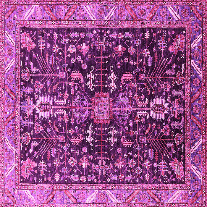 Square Oriental Pink Industrial Rug, urb1147pnk