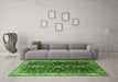Machine Washable Oriental Green Industrial Area Rugs in a Living Room,, wshurb1147grn
