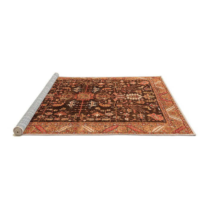 Sideview of Machine Washable Oriental Orange Industrial Area Rugs, wshurb1147org