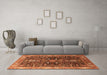 Machine Washable Oriental Orange Industrial Area Rugs in a Living Room, wshurb1147org