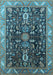 Machine Washable Oriental Light Blue Industrial Rug, wshurb1147lblu