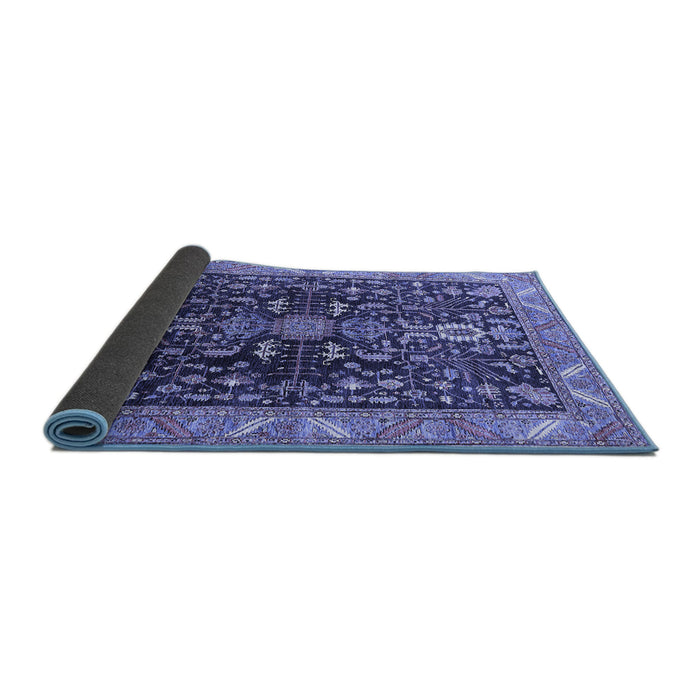 Sideview of Oriental Blue Industrial Rug, urb1147blu