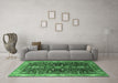 Machine Washable Oriental Emerald Green Industrial Area Rugs in a Living Room,, wshurb1147emgrn
