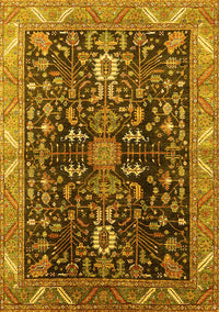 Oriental Yellow Industrial Rug, urb1147yw