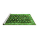 Sideview of Machine Washable Oriental Green Industrial Area Rugs, wshurb1147grn