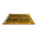 Sideview of Machine Washable Oriental Yellow Industrial Rug, wshurb1147yw