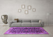 Machine Washable Oriental Purple Industrial Area Rugs in a Living Room, wshurb1147pur