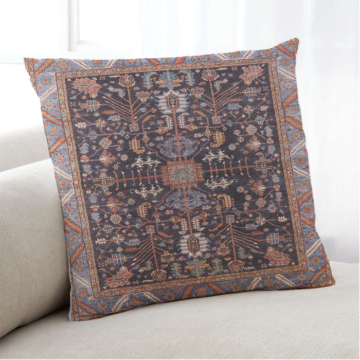 Lifestyle Image of Mid-Century Modern Urban Square Khaki Rose Pink Throw Pillow, 18 inch by 18 inch, pwurb1147