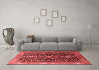 Machine Washable Oriental Red Industrial Rug, wshurb1147red