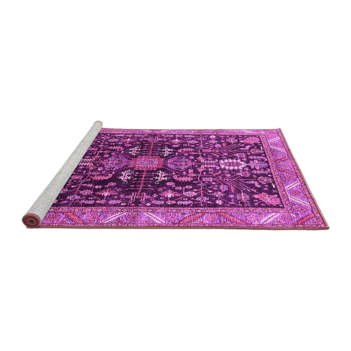 Sideview of Machine Washable Oriental Pink Industrial Rug, wshurb1147pnk