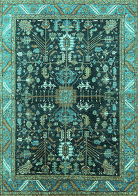 Oriental Turquoise Industrial Rug, urb1147turq