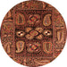 Round Oriental Orange Industrial Rug, urb1148org