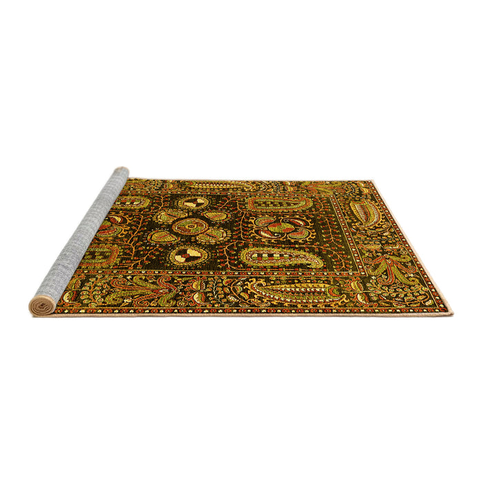 Sideview of Machine Washable Oriental Yellow Industrial Rug, wshurb1148yw
