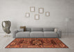 Machine Washable Oriental Orange Industrial Area Rugs in a Living Room, wshurb1148org
