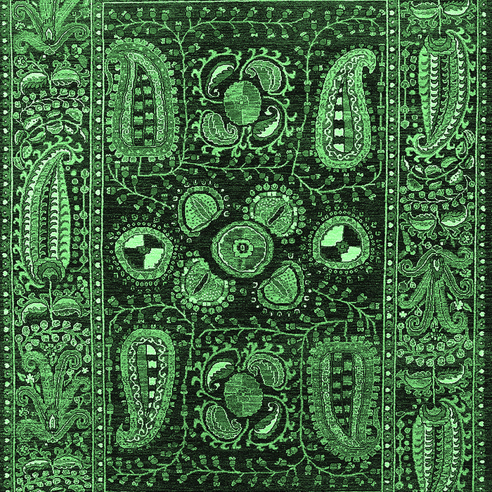 Machine Washable Oriental Emerald Green Industrial Area Rugs, wshurb1148emgrn