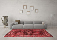 Machine Washable Oriental Red Industrial Rug, wshurb1148red