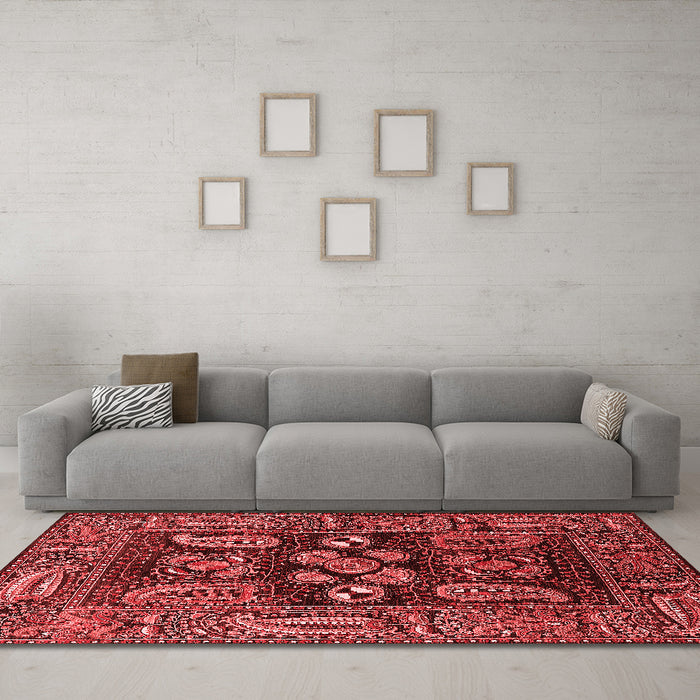 Industrial Red Washable Rugs